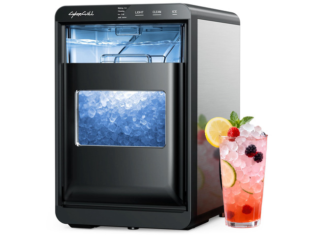 Nugget Ice Makers Countertop, 44lbs Per Day, Pebble Ice Machine Sonic Ice Makers Machine Chewable Pellet Ice, Self-Cleaning Removable Water Tank...