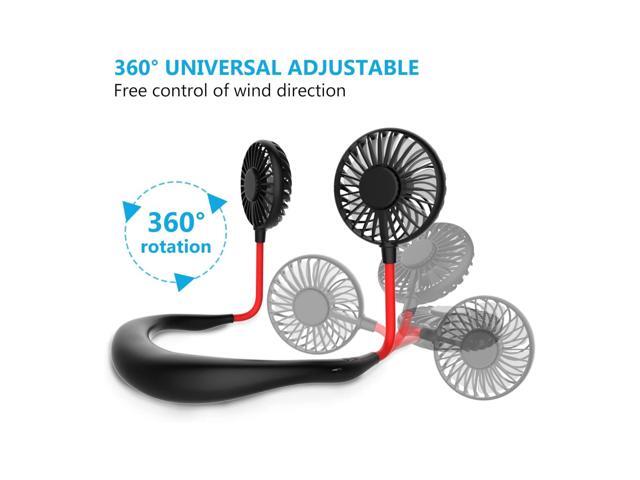 Hands Free Rechargeable 3 inch Dual Neck Fan