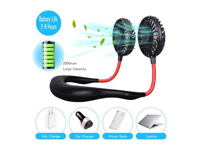 Hands Free Rechargeable 3 inch Dual Neck Fan