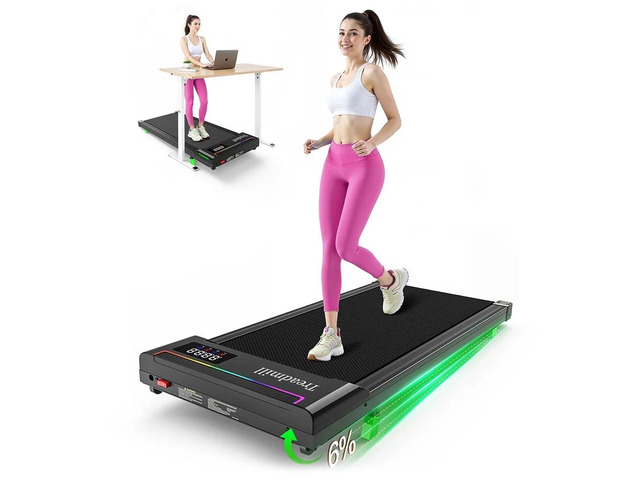 Akluer WalkinBrushless Walking Pad with 6% Incline, 2.5HP Ultra-Quiet Motor,0.6-4MPH Speed Desk Treadmill, 330lbs Capacity, LED Display & Dual...