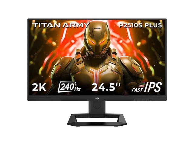 TITAN ARMY 24.5 Inch 2K 240Hz HDR500 126% sRGB Gaming Monitor, QHD 1440P Fast IPS 1ms GTG,98% DCI-P3,E