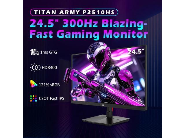 Titan-army - P2510HS 24.5 Inch 300Hz Gaming Monitor, Fast IPS 1ms GTG, 1080P FHD, FreeSync, 121% sRGB, HDR400, VESA Wall Mount - Black - image 3