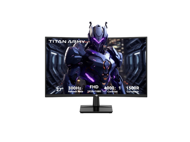 Titan Army C27A1H 27' FHD 300Hz 1ms GTG Curved Gaming Monitor, 1500R, 4000:1 Contrast, HDR10, 99% sRGB, 1.07B Colors, Adaptive Sync, PIP/PBP,...