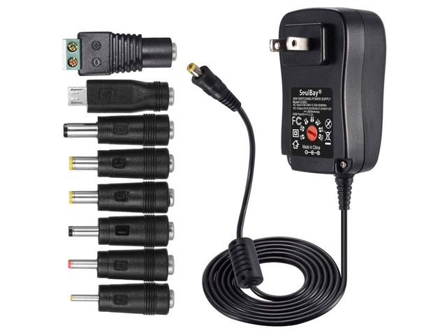 12V Power Supply Universal AC DC Adapter Charger with Adjustable Output 5V 9V 3V 6V 4.5V 7.5V 12 Volt 1A 1.5A 2A for LED Strip Light CCTV Camera BT...