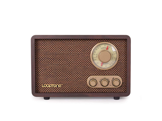 FM AM Radio Retro Wood Radio with Bluetooth Play Mp3 and Antenna Built in Speaker for Kitchen Living Room Coffee