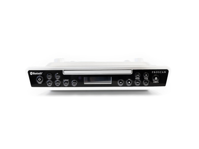 ELITE PKCR2713AMZ Under Counter CD Player with Clock Radio and Bluetooth, Silver