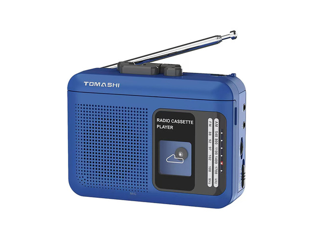 Portable Cassette Tape Player and Recorder with AM/FM Radio Built-in speaker and microphone, 3.5mm headphone and external mic jacks, 5V USB power...