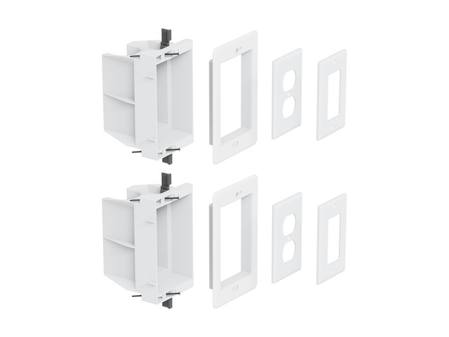Recessed Outlet/Electrical Box Single Gang, Recessed Outlet Box for Wall Mount TV, Antenna, Phone and Cable TV, Suitable for GFCI & Standard, for...