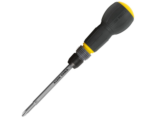 32960A Fastbit Tru-Grip Screwdriver, Ball-Style Handle with Quick-Release Collar, #2 Phillips and 6 mm Slotted Double-Ended Bit, 1/4-Inch Bit...