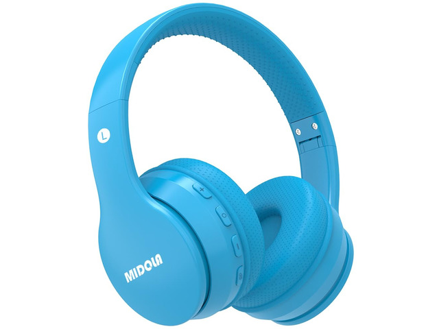 Kids Bluetooth Headphones Wireless 68 Hours,Safe Volume Limit 85/94dB Blue Adjustable Headband Foldable Over-Ear Lightweight Headsets for Toddler...