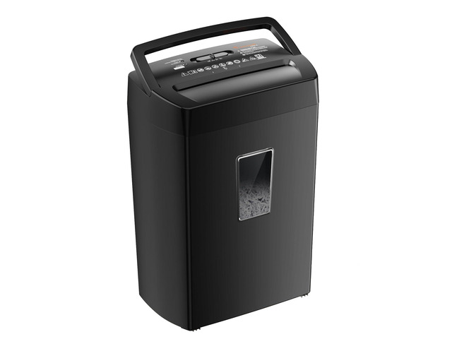 12-Sheet Cross Cut Paper Shredder, 5.5 Gal Home Office Heavy Duty Shredder for Paper, Credit Card, Mail, Staples, with Transparent Window, High...