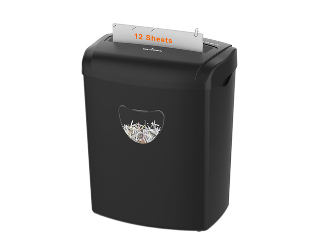 12-Sheet Cross-Cut Paper Shredder, Black P-4 High Security, Anti-Jam System, 5.5Gal Transparent Bin, ETL Certified for Home Office, Shred Cards &...
