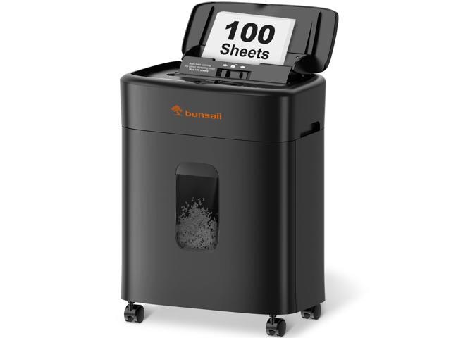100-Sheet Auto Feed Micro-Cut Paper Shredder Heavy Duty 30-Min Run, P-4 Security Level, Jam-Proof, Shreds Staples & Credit Cards, 4.2-Gal Bin...