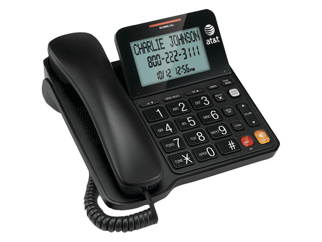 CL2940 Corded Phone with Speakerphone, Extra-Large Buttons and Tilt Display, Caller ID/Call Waiting, Audio Assist Volume Boost, Black