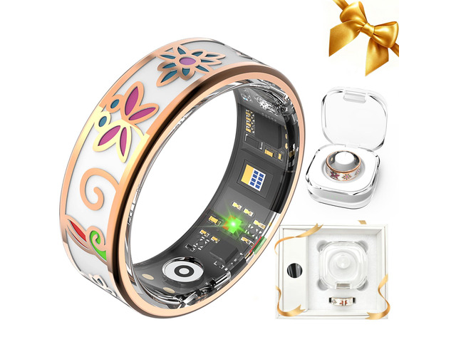 Enamel Craft Smart Health Rings for Women Men, Sleep Tracker with Heart Rate, Blood Oxygen, Fitness Ring for Activity Monitoring, No Subscription...