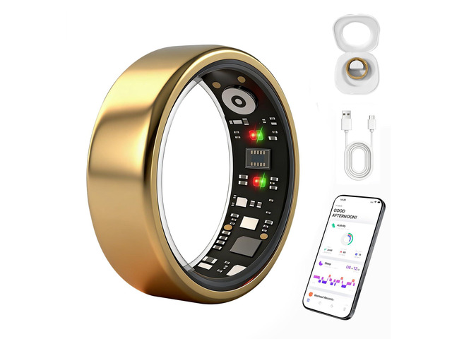 Smart Ring for Women Men, IP68 Waterproof Health Tracker with No Subscription Fee, Sleep and Stress Monitoring, Activity Fitness Ring, Android/iOS...