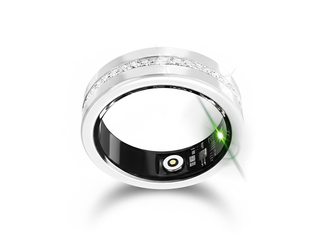 Smart Ring for Women, Diamond Inspired Design (Silver,9) Sleep Tracker, Health Monitoring, Fitness Tracking, Remote Photography, No Subscription,...