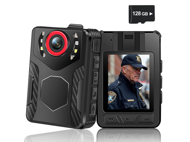 Body Camera with Audio and Video Recording: 1080P FHD Body Cam with Night Vision Video Recorder, 10HR Battery, 2.0 Screen, 128GB Wearable Bodycam...
