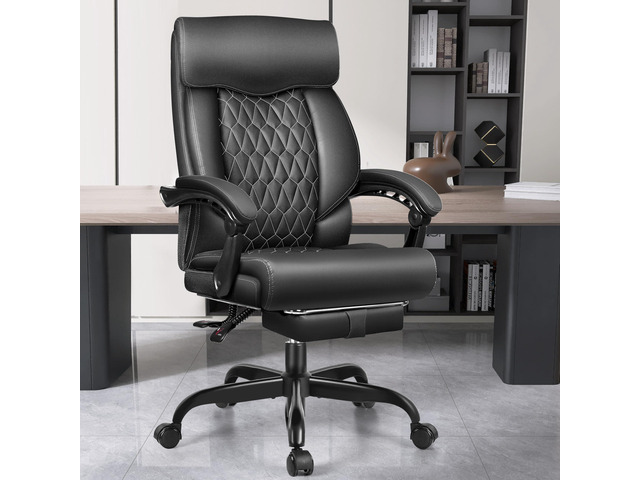 Office Chair, Big and Tall Office Desk Chair, Reclining Office Chair with Footrest Home Office Desk Chairs, High Back Ergonomic with Lumbar...