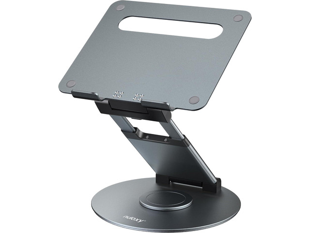 Nulaxy 18' Height Telescopic 360 Rotating Aluminum Laptop Stand Desk, Gray