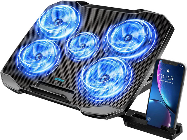 AIMIUZI Laptop Cooling Pad Laptop Cooler Stand, Laptop Fan Cooling Pad for 12-15.6 Inch Laptop Notebooks, 5 Quiet Fans, 5 Angle Adjustable Laptop...
