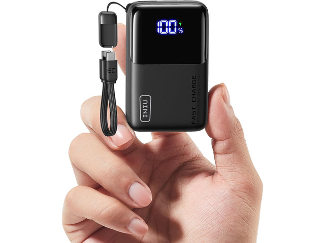 INIU Portable Charger, Ultra Mini 10000mAh 45W Fast Charging Power Bank Flight-Safe, USB-C Cable, Travel Essential, 45W Battery Phone Pack for...