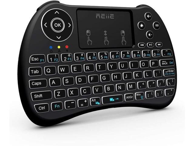 (Backlit Version)REIIE H9+ Mini Keyboard,2.4GHz Wireless Mini Handheld Smart TV Remote Keyboard with Touchpad for PC,Raspberry Pi 2, Pad, Smart TV,...
