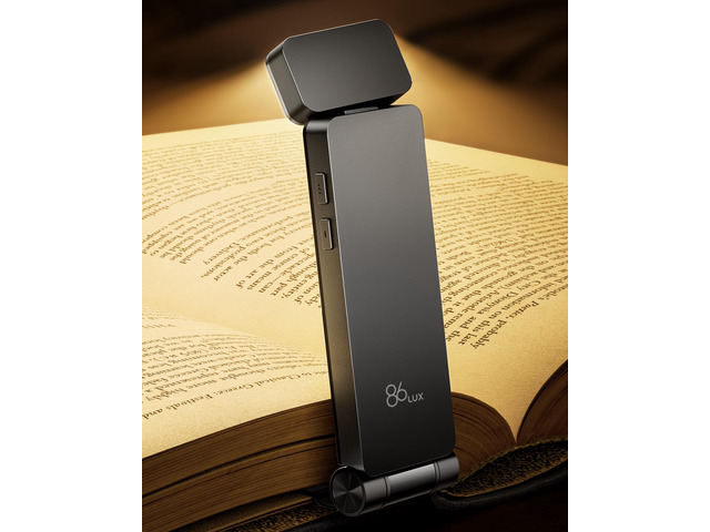 Book Light, Rechargeable Clip-On LED Reading Light for Bed 3 Color Temperatures with Stepless Dimming, Ultralight Bookmark Design for Book...