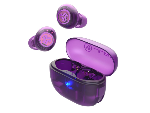 Go Pop ANC True Wireless Earbuds with Dual Connect, Transparent Purple