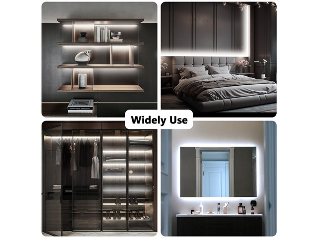 White LED Strip Lights 50ft Dimmable Bright 24V Led Light Strip 6500K Daylight White 900 LEDs Lights for Bedroom, Mirror, Kitchen, Strong Adhesive2...