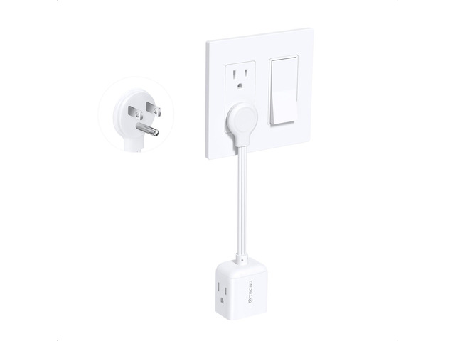 Flat Outlet Extender with 6 Inch Cord, ETL Listed Flat Plug Adapter 3 Way Outlet Splitter Fit Behind Furniture TV, Low Profile Multi Wall Plug for...