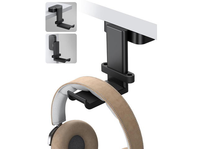 Headphone Stand Adhesive Rotatable Headset Earphone Hanger Hook 360° Rotation Earphone Holder, Cable Organizer Headphone Stand, for All Headset...