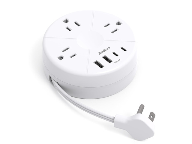 Travel Power Strip - Cruise Ship Essentials with 3ft Retractable Cord Flat Plug Power Strip, 3 Outlets 4 USB (2 USB C), Non Surge Protector for...