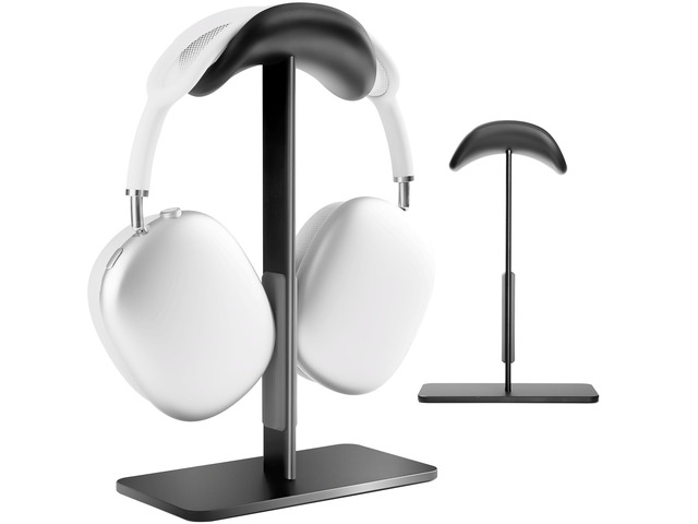 AirPods max Stand with Sleep Mode, Headphone Stand for Desk, Aluminum, Anti-Slip Base, ABS Protection, Anti-Scratch Touch Surface (Black)