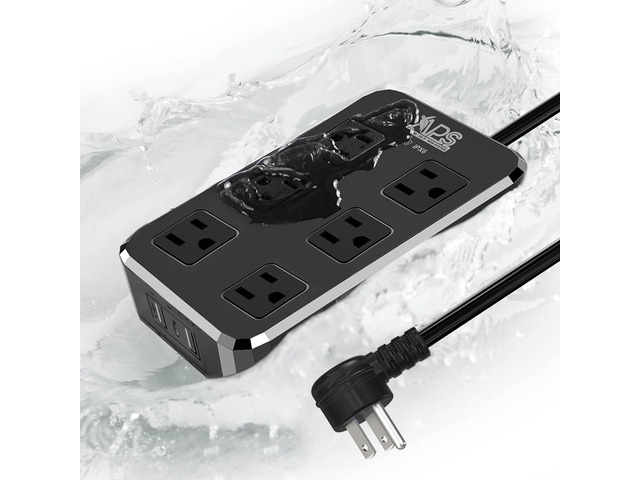 Outdoor Power Strip Weatherproof, 6 Outlet 3 USB 6FT Extension Cord Wide Spaced Outlets for Bulky Plugs, IPX6 Waterproof, 13A/1625W Overload...