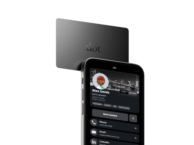 Card - Digital Business Card - Tap Compatible with iPhone & Android (Black)