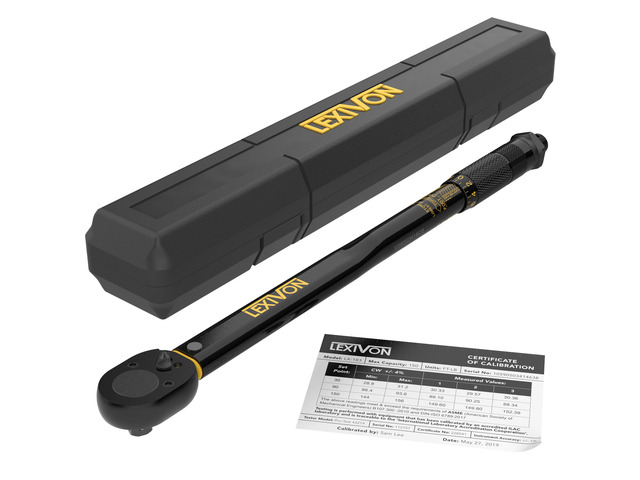 Torque Wrench 1/2-Inch Drive Click 10~150 Ft-Lb/13.6~203.5 Nm (LX-183)
