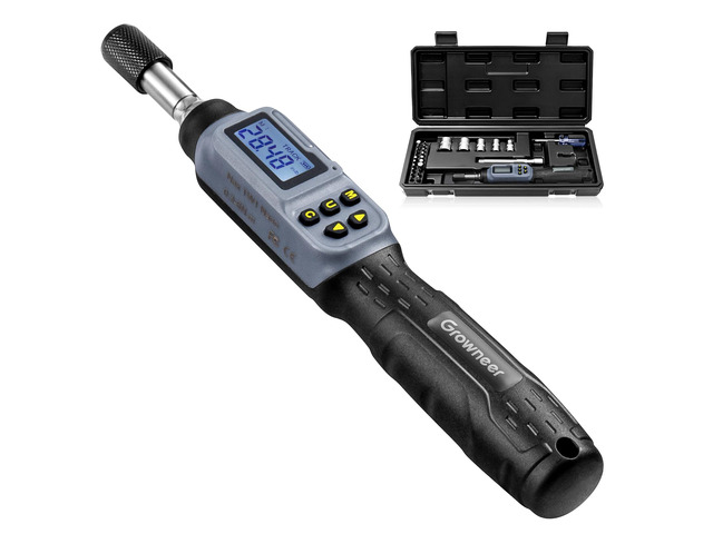 Digital Torque Screwdriver, 2.66-53.1 In-lb/0.3-6 Nm, 1/4'' Drive Inch Pound Torque Screwdriver Electrician with Buzzer & LED Indicator, 27 In 1...