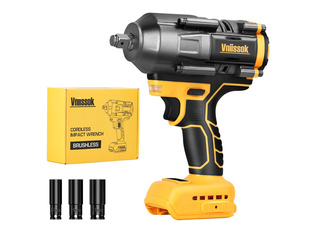 Cordless Impact Wrench 1/2 inch for Dewalt 20V Battery, 1000/1200N. m Impact Driver High Torque Brushless Electric Impact Gun Includes LED Work...