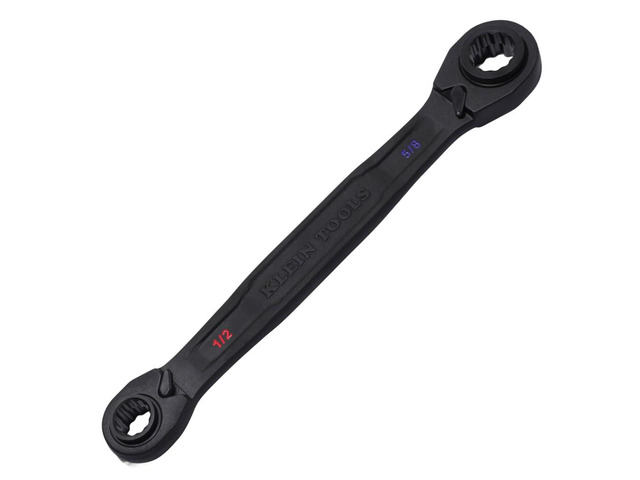 68215 4-in-1 Reversible Ratchet Wrench, Box Wrench, SAE Hex Sizes 1/2, 9/16, 5/8, 3/4-Inch, 90-Tooth Ratchet, Pass-Through Design
