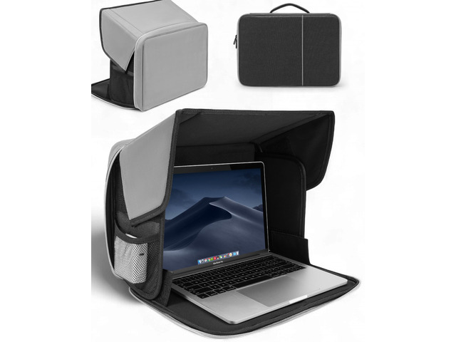 Laptop Sun Shade, Fits 13-16 inch Laptop, UV-Heat Reflective & Water-Resistant Material, Easy to Carry Computer Case for Working Outside,Travel, Beach