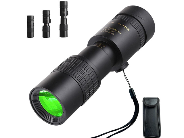 10-300x40 Monoculars for Adults High Powered Zoom Monocular Telescope with BAK4 & FMC Lens for Concerts, Birdwatching, Stargazing (Smartphone...