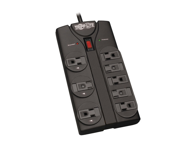 Eaton TLP808B Black Flat Plug Surge Protector 8 Outlets