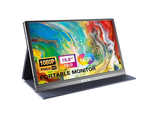 Portable Monitor 15.6' 1080P Computer Monitor Screen Extender w/Cover Portable Monitor for Laptop 1080P FHD IPS with USB-C and HDMI, Laptop Screen...