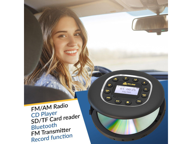 Journey - Portable CD Player Walkman with Long-Lasting Battery - New - with Headphones - Radio FM - Compatible MP3 CD Player Portable - SD Card, FM...