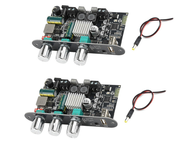 2-Pack ZK-1001U Mono Bluetooth AMP Board with TWS,100W Vehicle Amplifier Input 9-24V Wide Voltage Home Audio Amplifier Board,Supports...