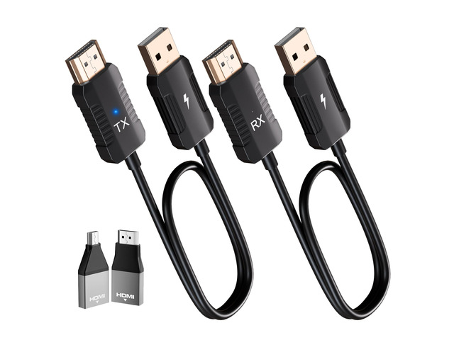Wireless HDMI Transmitter and Receiver 4K Decode 1080P Output, HDMI Wireless Extender, Plug & Play, Support 2.4/5GHz for Streaming Video and Audio...