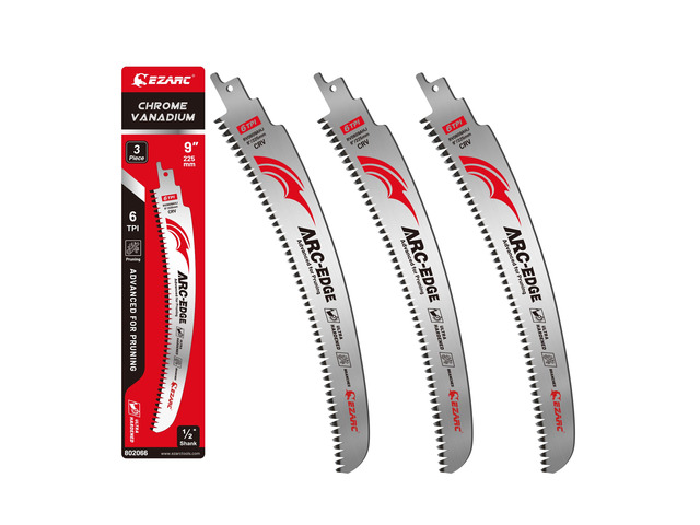 Arc Edge Reciprocating Saw Blades, 9-Inch 6TPI for Pruning, 3-Pack Arc Edge Design, Japanese Teeth, Fleam Ground Teeth, Deep Gullets, Up to 3x...