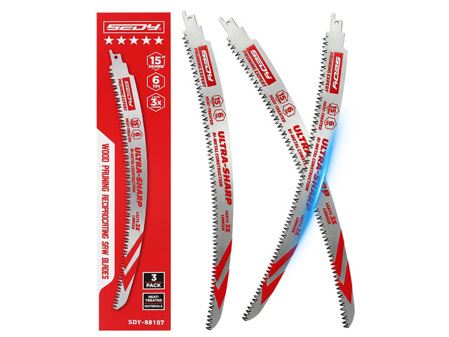 15 Inch Japanese Teeth Reciprocating Saw Blades, Arc Edge Pruning Blades, 6TPI for Tree Trimming, Wood Cutting, Green Wood, Wet Wood and Branch...