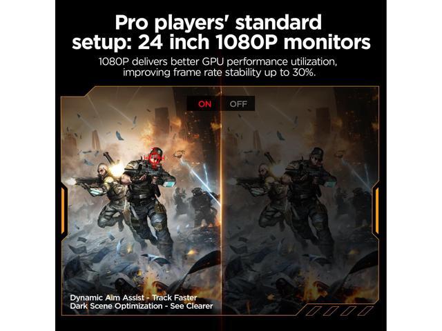 KOORUI 24 inch Gaming Monitor, FHD 200Hz 1K 1ms Fast IPS, FHD HDR400 Display, 90% DCI-P3 Color Gamut, Adaptive Sync, G2411P